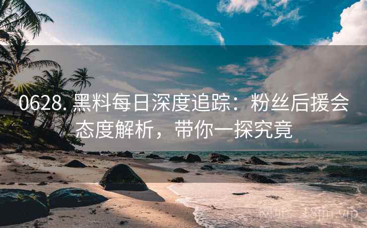 0628. 黑料每日深度追踪:粉丝后援会态度解析,带你一探究竟
